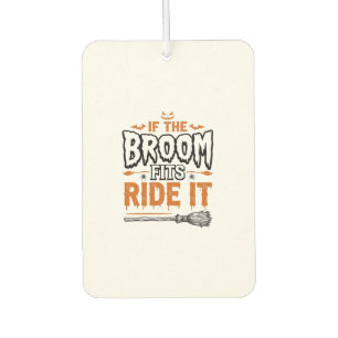 Funny Halloween Witch Broom Vintage Shirt Design_1 Car Air Freshener