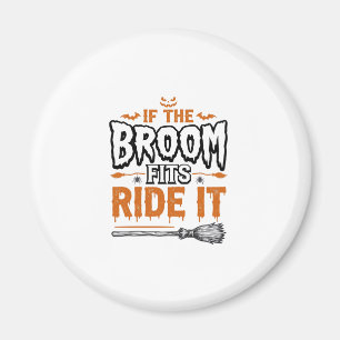 Funny Halloween Witch Broom Vintage Shirt Design_1 Magnet
