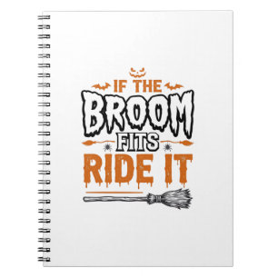 Funny Halloween Witch Broom Vintage Shirt Design_1 Notebook