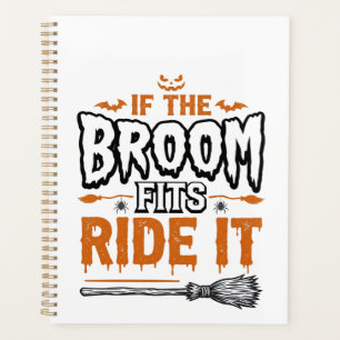 Funny Halloween Witch Broom Vintage Shirt Design_1 Planner