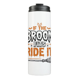 Funny Halloween Witch Broom Vintage Shirt Design_1 Thermal Tumbler