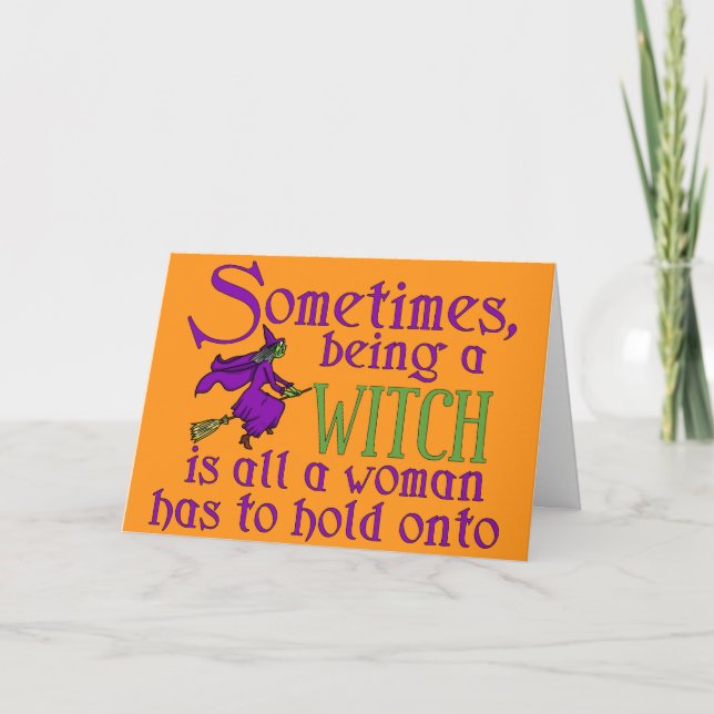 Funny Halloween Witch Card (Front)