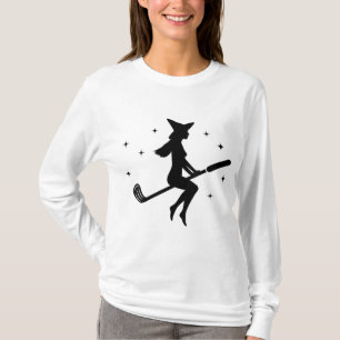 Funny Halloween Witch Golf Stick Women Golfer Golf T-Shirt