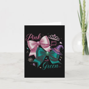 Funny Halloween Witch Pink Goes Good With Green Wo Card