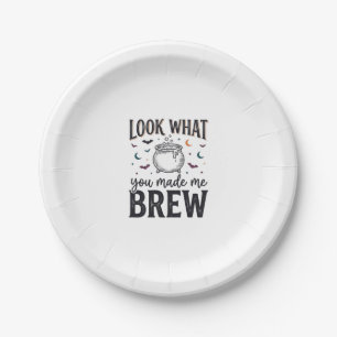 Funny Halloween Witch Quote Look What You Made Me  Paper Plate