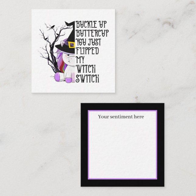 funny Halloween witch switch add sentiment Card (Front/Back)