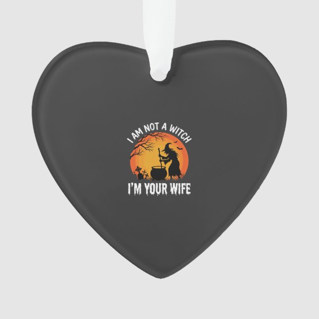 Funny Halloween Witch Wife Cauldron Design Ornament (Front)