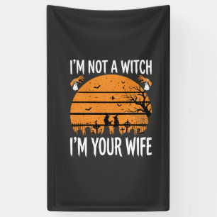 Funny Halloween Witch Wife Graveyard Design Banner