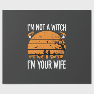 Funny Halloween Witch Wife Graveyard Design Wrapping Paper