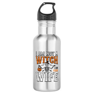 Funny Halloween Witch Wife Skeleton Vintage Shirt 532 Ml Water Bottle