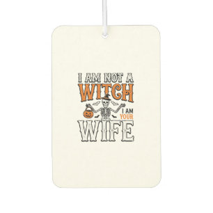 Funny Halloween Witch Wife Skeleton Vintage Shirt  Car Air Freshener