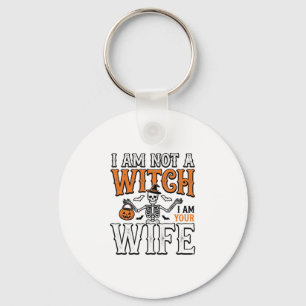 Funny Halloween Witch Wife Skeleton Vintage Shirt Key Ring