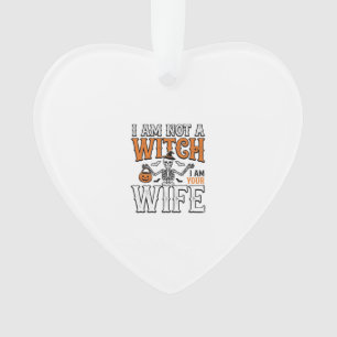 Funny Halloween Witch Wife Skeleton Vintage Shirt  Ornament
