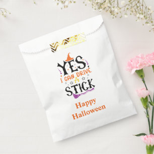 Funny Halloween Witch Yes I Can Drive A Stick Favour Bags