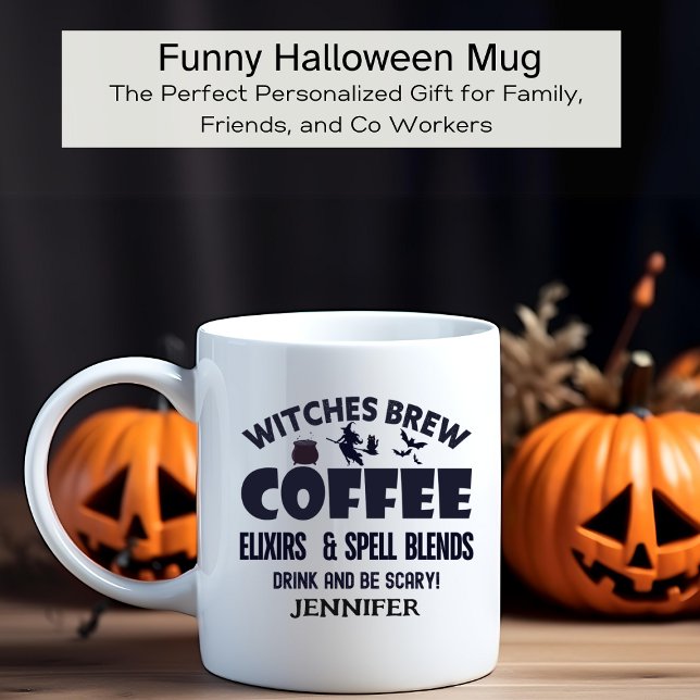 Funny Halloween Witches Brew Personalised   Coffee Mug (Creator Uploaded)