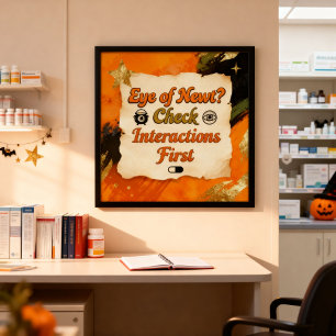 Funny Halloween Witchy Pharmacist Gothic Orange Poster