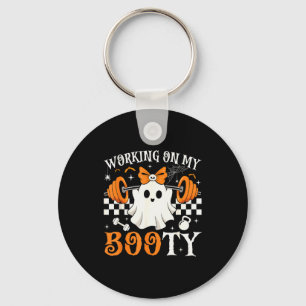 Funny Halloween Working On My Booty Boo-ty Gym Gho Key Ring