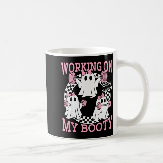 Funny Halloween Workout Gym Working On My Booty De Coffee Mug (Right)