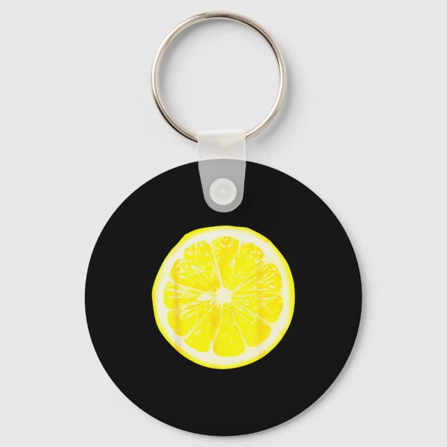 Funny Halloween Yellow Lemon Costume Fruit Costume Key Ring (Front)