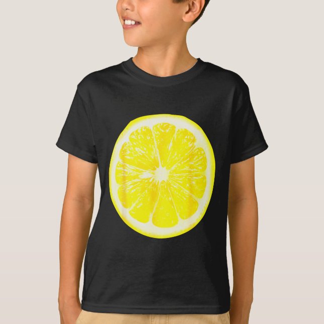 Funny Halloween Yellow Lemon Costume Fruit Costume T-Shirt (Front)