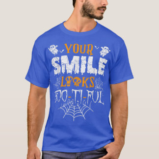 Funny Halloween Your Smile Looks BooTiFul Ghost T-Shirt