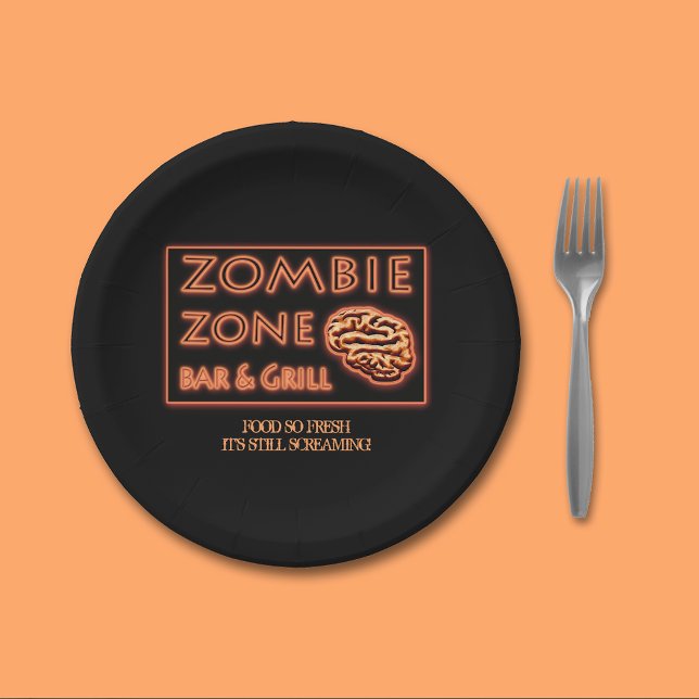 Funny Halloween Zombie Food So Fresh Paper Plate (Creator Uploaded)