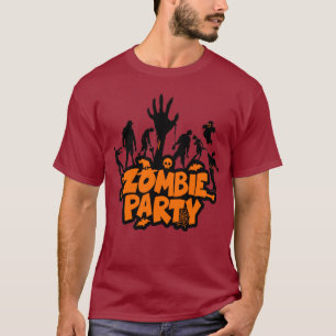 Funny Halloween Zombie Party Scary  T-Shirt