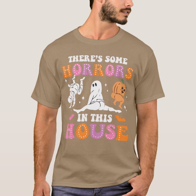 Funny Halloweenheres Some Horrors Inhis House Men  T-Shirt (Front)