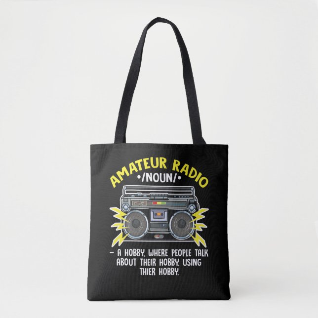 Funny Ham Radio Operator Amateur Radio Definition Tote Bag (Front)