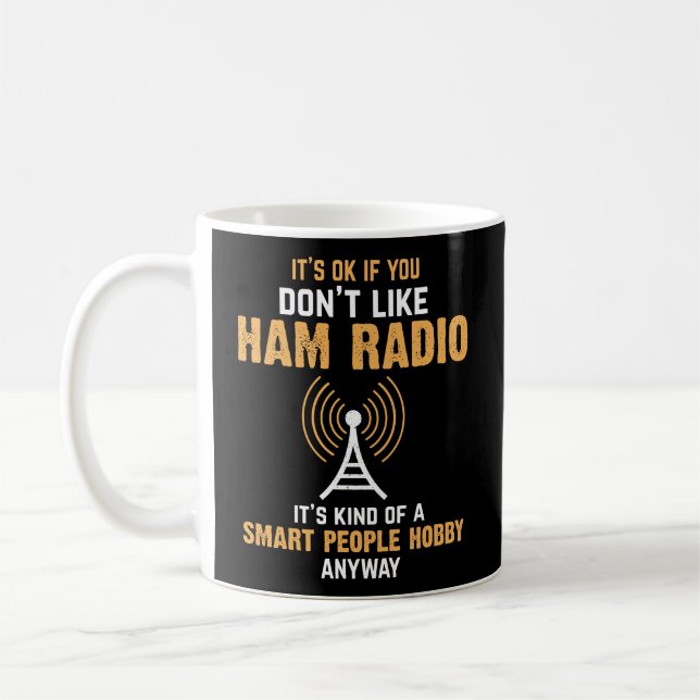 Funny Ham Radio Operator Radio Amateur Morse Hobby Coffee Mug (Left)