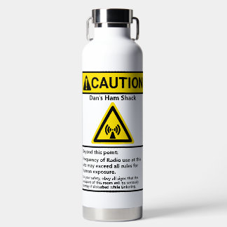 Funny Ham Shack Caution Radio Operator Water Bottle