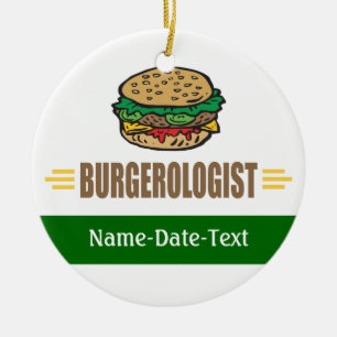 Funny Hamburger Ceramic Tree Decoration