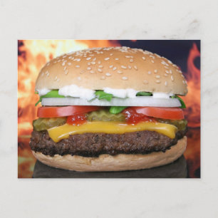 FUNNY HAMBURGER CHEESEBURGER POSTCARDS
