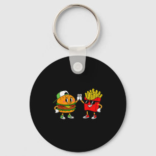 Funny Hamburger French Fries Combo Snacks Fast Foo Key Ring
