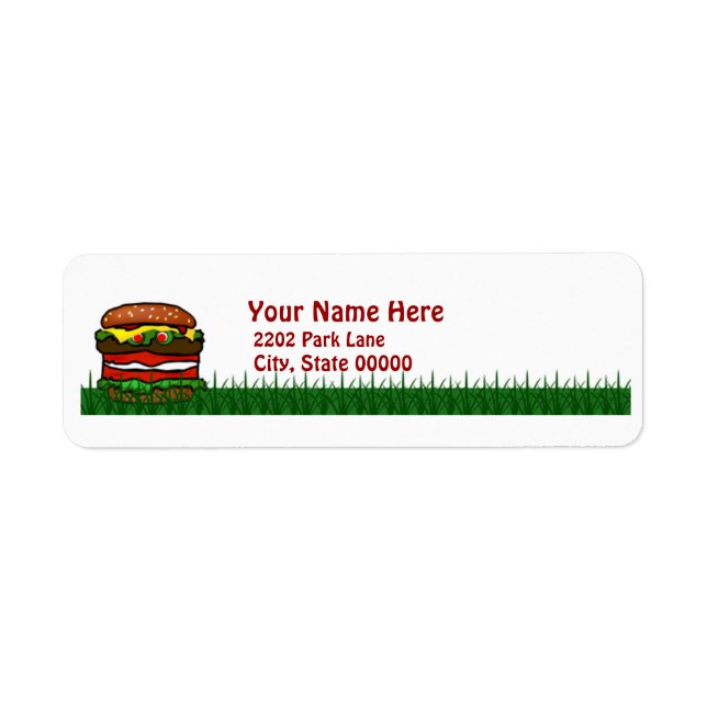 Funny Hamburger Picnic Return Address Label (Front)