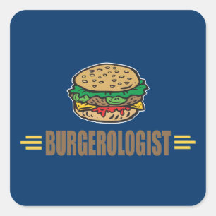 Funny Hamburger Square Sticker