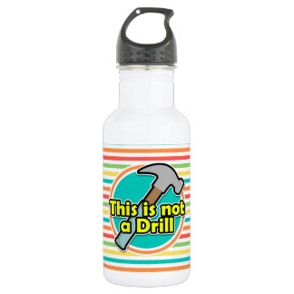Funny Hammer; Bright Rainbow Stripes 532 Ml Water Bottle
