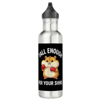 Funny Hamster Boxing Tall Enough for Your Shins  710 Ml Water Bottle