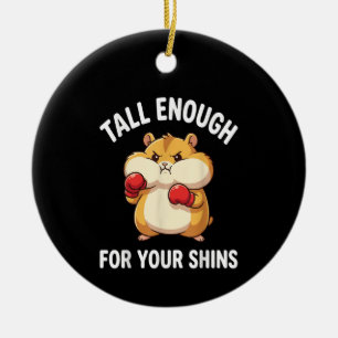 Funny Hamster Boxing Tall Enough for Your Shins Ceramic Tree Decoration
