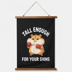 Funny Hamster Boxing Tall Enough for Your Shins Hanging Tapestry