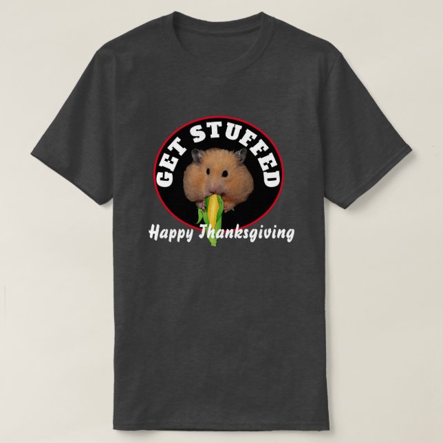 Funny Hamster Thanksgiving T-Shirt (Design Front)