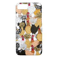 Funny Hand Drawn Cartoon Chickens