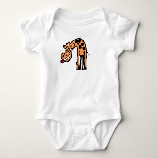 Funny Hand-Drawn Giraffe Illustration Baby Bodysuit