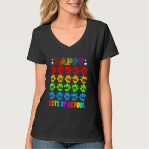 Funny Hand Happy 100 Days Of School Teacher & Stud T-Shirt