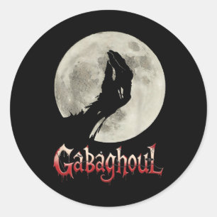 Funny Hand Moon Gabagool Halloween Classic Round Sticker