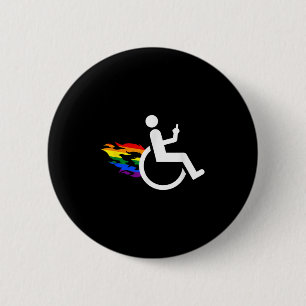 Funny Handicap Disabled Lesbian Amputee Lgbt Gay W 6 Cm Round Badge
