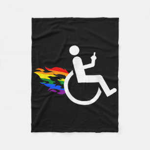 Funny Handicap Disabled Lesbian Amputee Lgbt Gay W Fleece Blanket