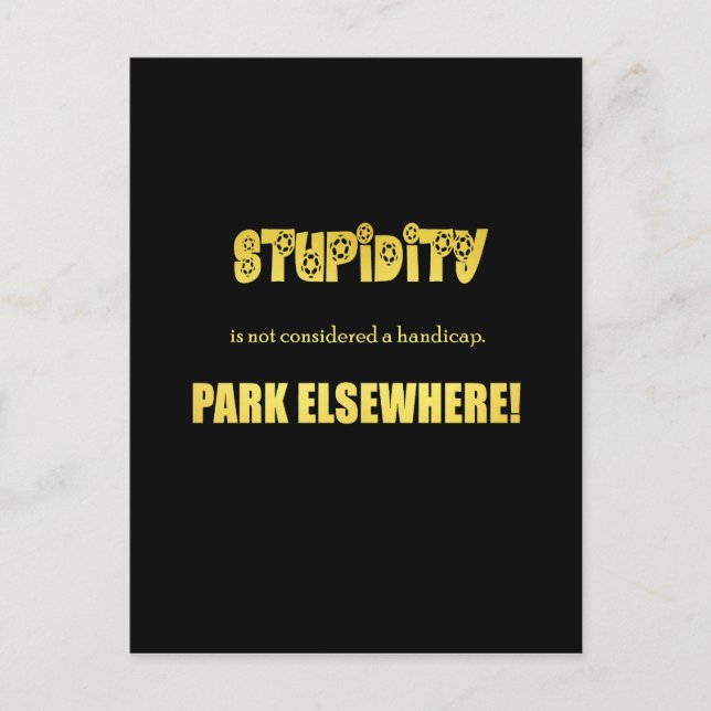 Funny Handicap Parking Joke Postcard (Front)
