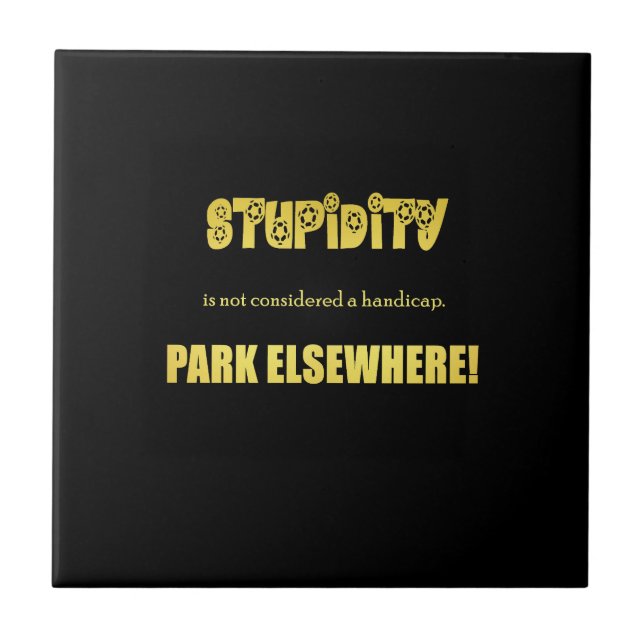 Funny Handicap Parking Joke Tile (Front)
