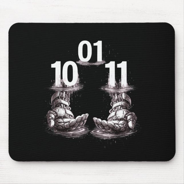 Funny hands robot 01 10 11 robo  mouse pad (Front)